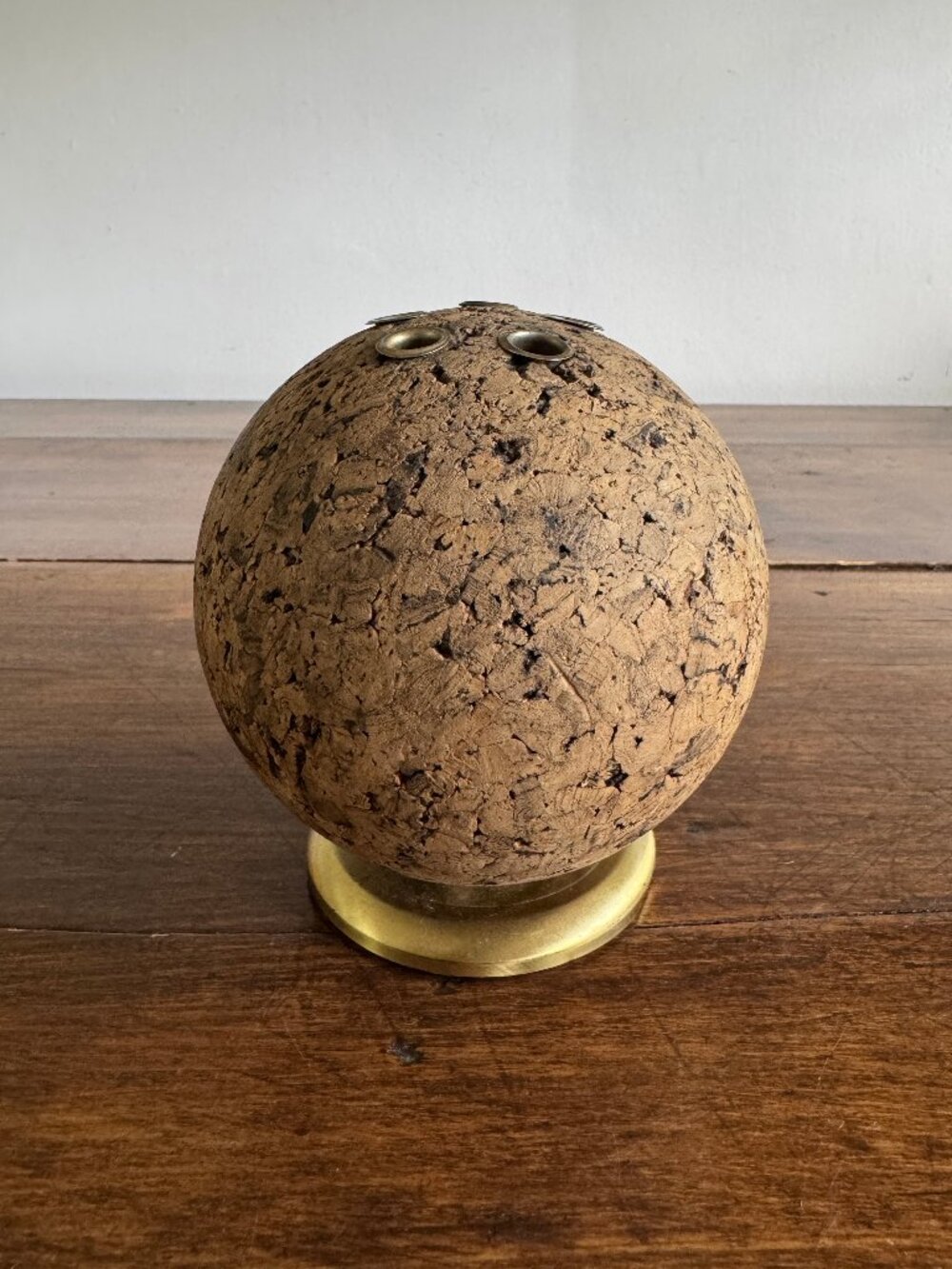 Vintage Cork Ball Pen Holder by PAT - Bulletin Ball Desk Organizer